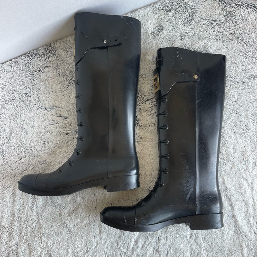 Fendi #TK2672 Rubber Rain Boots Women Size 38 - Picture 6 of 12